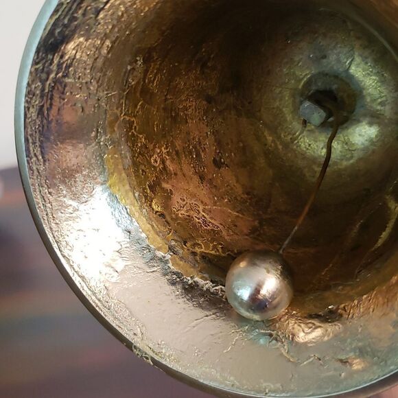 Heavy Vintage Bronze Silver Plated Bell - Picture 4 of 4